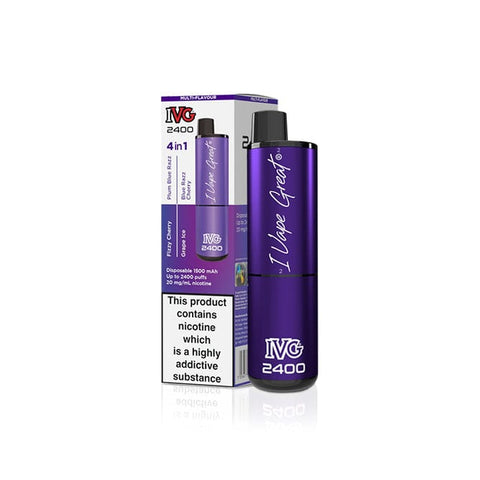 IVG 2400 Disposable Vape Pod Puff Bar Kit - Purple Edition - Multi Flavour -Vape Area UK