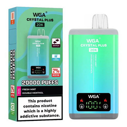 WGA Crystal Plus 20000 Puffs Dual Flavours-  Box of 10