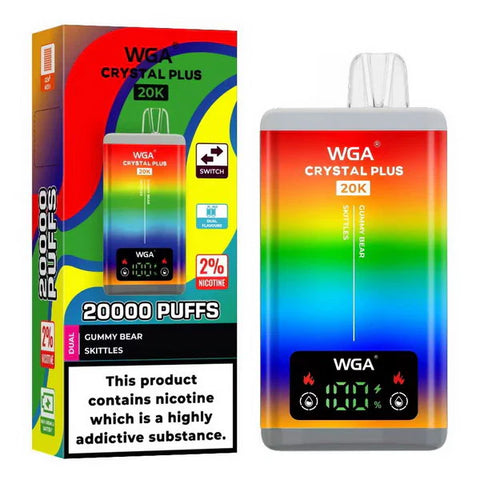 WGA Crystal Plus 20000 Puffs Dual Flavours-  Box of 10