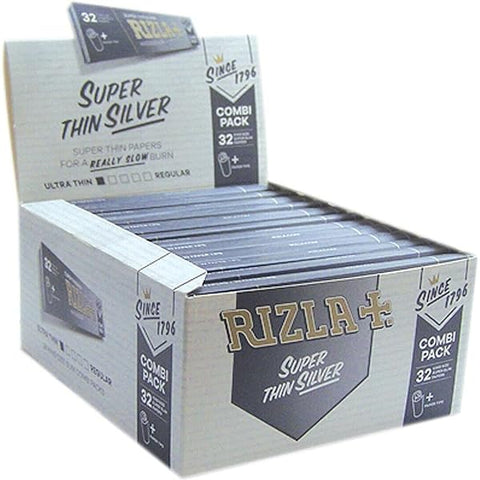 Rizla Slim Silver King Size 32'S Plus Tips Combination Pack