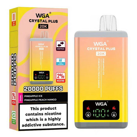 WGA Crystal Plus 20000 Puffs Dual Flavours-  Box of 10