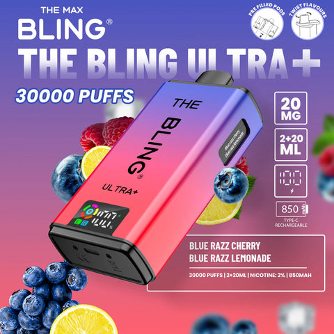 The Bling Ultra Plus 30k Puffs Prefilled Pod Vape - Box Of 5