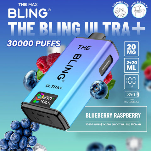 The Bling Ultra Plus 30k Puffs Prefilled Pod Vape - Box Of 5