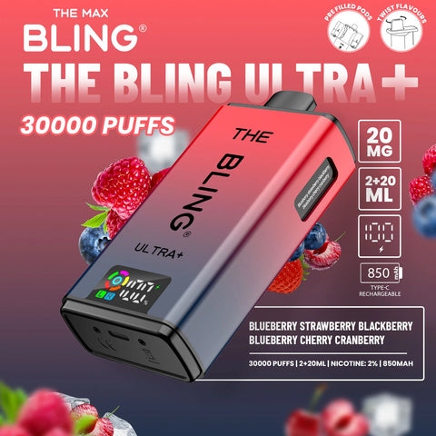 The Bling Ultra Plus 30k Puffs Prefilled Pod Vape - Box Of 5
