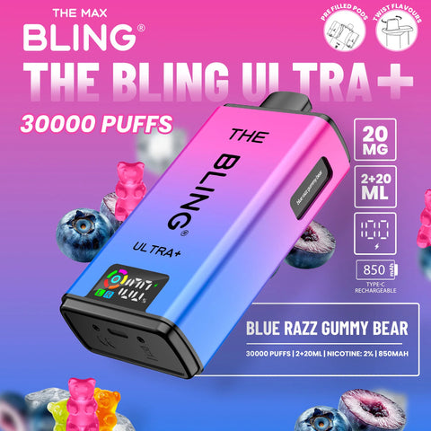 The Bling Ultra Plus 30k Puffs Prefilled Pod Vape - Box Of 5