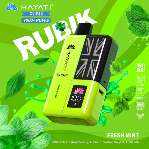 Hayati Rubik 7000+ Puffs Disposable Vape Kit Box of 5