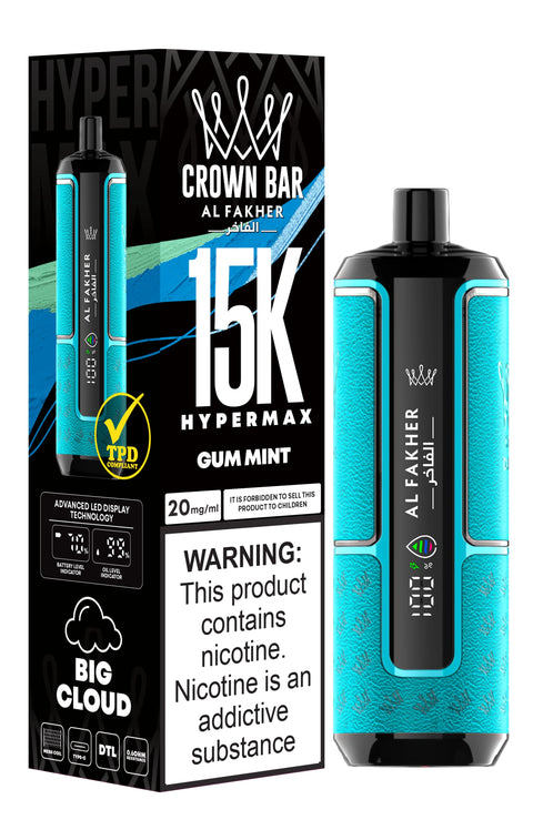 Al Fakher Crown Bar 15000 Hypermax Vape Kit Rechargeable