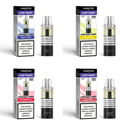 Hawcos x Lost Mary Pro Max 7000 Prefilled Pod + Refill Container - Box Of 5