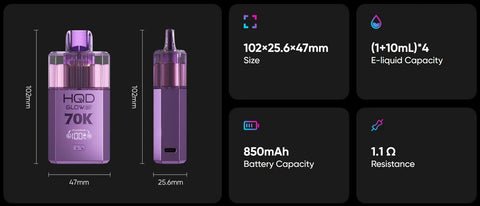 HQD Glow Air 70K Pod Vape Kit