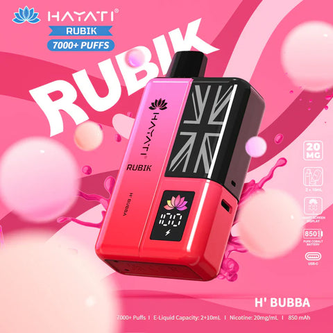 Hayati Rubik 7000+ Puffs Disposable Vape Kit Box of 5