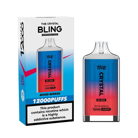 The Crystal Bling 12000 Disposable Vape Puff Pod Box of 5