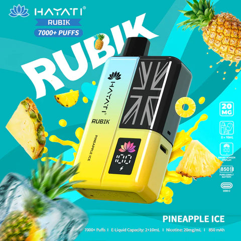 Hayati Rubik 7000+ Puffs Disposable Vape Kit Box of 5