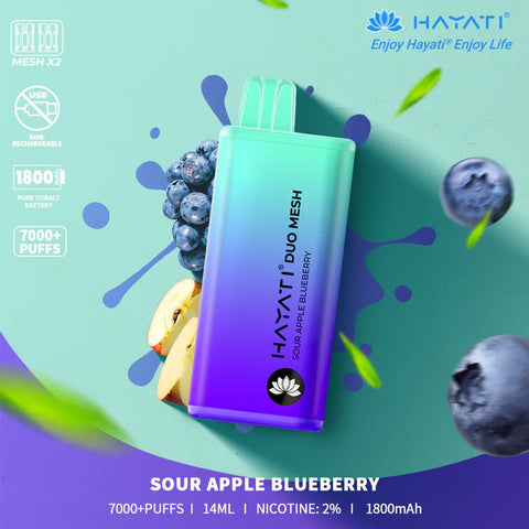 Hayati Duo Mesh 7000 Disposable Vape Puff Bar Pod Box of 10