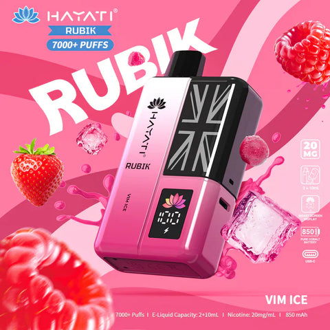 Hayati Rubik 7000+ Puffs Disposable Vape Kit Box of 5