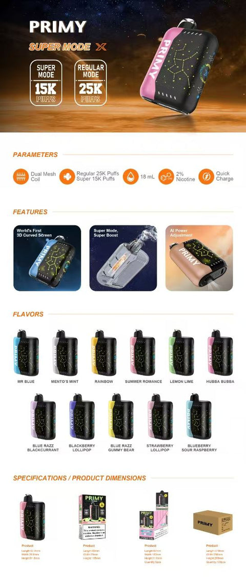 Primy PR25000 Disposable Vape 2in1