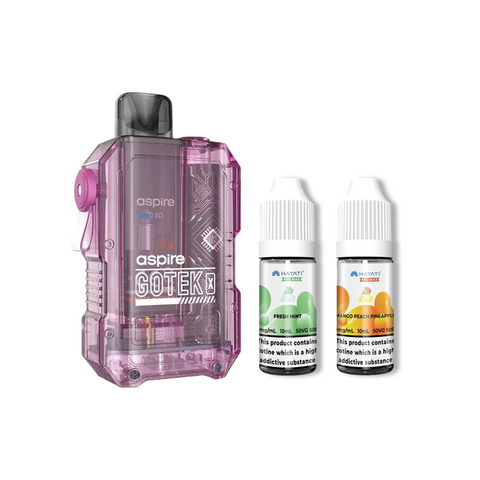 Aspire Gotek  X Pod kit + Hayati- Pro Max Nic Salts