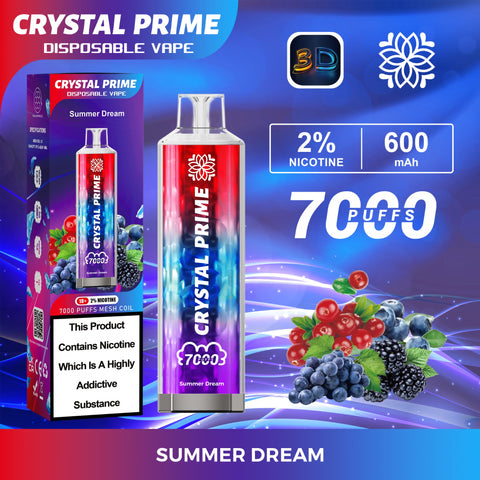 Crystal Prime 7000 Disposable Vape Pod Puff Device 20mg