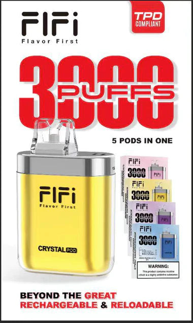 FiFi Crystal Pod 5 In 1 3000 Puffs Disposable Vape Pod - Box Of 5