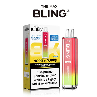 The Crystal Bling Max 8000 Puffs Prefilled Pod Kit -Box of 5