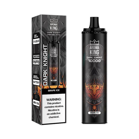 0% Aroma King Dark Knight 10000 Disposable Vape Puff Pod Device - Grape Ice -Vape Area UK