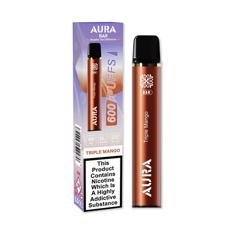 Aura Bar 600 Puffs Disposbale Vape Pod Box of 10