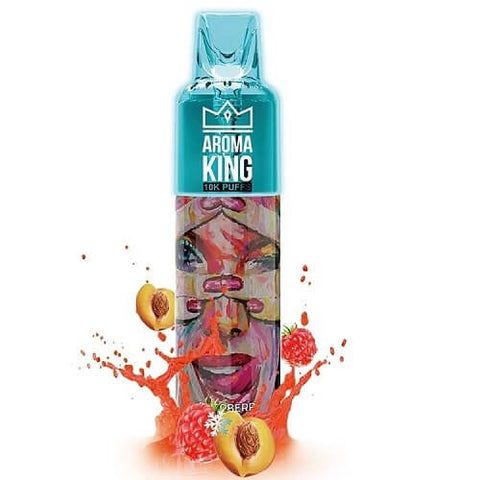 Aroma King 10000 Disposable Vape Pod Puff Bar Device - Raspberry Peach Ice -Vape Area UK