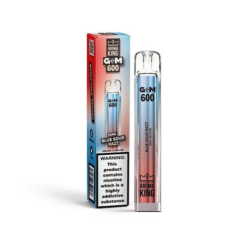 Aroma King Gem 600 Disposable Vape Pod Puff Bar Device - Blue Sour Razz -Vape Area UK