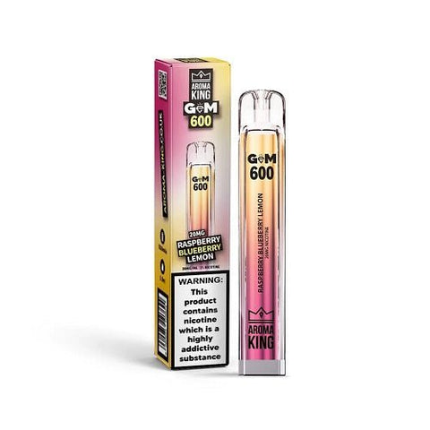 Aroma King Gem 600 Disposable Vape Pod Puff Bar Device - Raspberry Blueberry Lemon -Vape Area UK