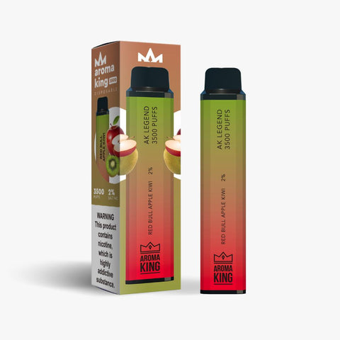 Aroma King Legend 3500 Disposable Vape Pod Puff Bar Device - Red Bull Apple Kiwi -Vape Area UK