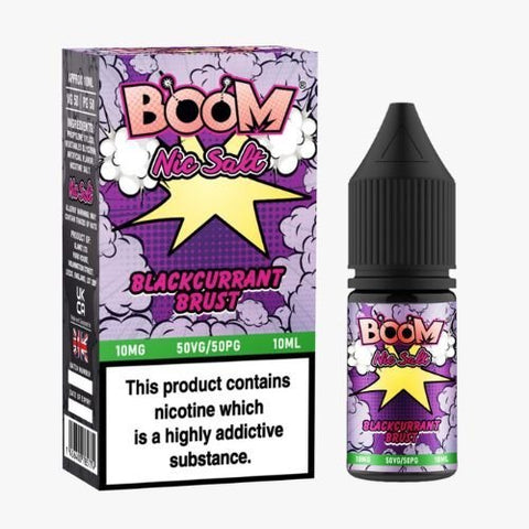 Boom Nic Salts 10ml E-liquids - Box of 5 - Blackcurrant Burst -Vape Area UK