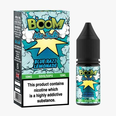 Boom Nic Salts 10ml E-liquids - Box of 5 - Blue Razz Lemonade -Vape Area UK