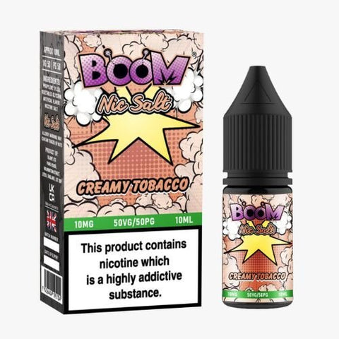 Boom Nic Salts 10ml E-liquids - Box of 5 - Creamy Tobacco -Vape Area UK