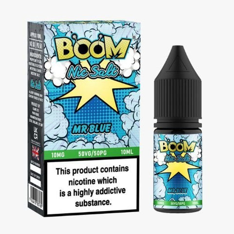 Boom Nic Salts 10ml E-liquids - Box of 5 - Mr Blue -Vape Area UK