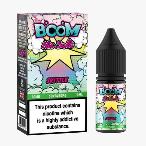 Boom Nic Salts 10ml E-liquids - Box of 5 - Skittle -Vape Area UK