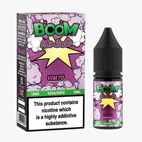 Boom Nic Salts 10ml E-liquids - Box of 5 - Vimto -Vape Area UK