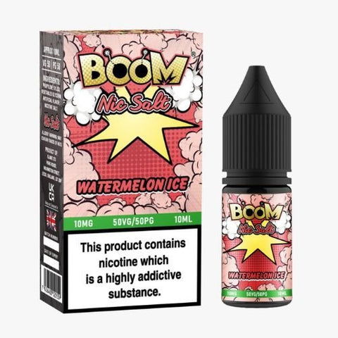 Boom Nic Salts 10ml E-liquids - Box of 5 - Watermelon Ice -Vape Area UK