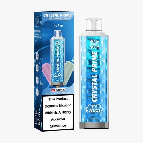 Crystal Prime 7000 Disposable Vape Pod Puff Device-Box of 10 - Icepop -Vape Area UK