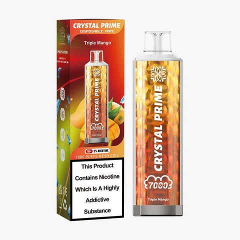 Crystal Prime 7000 Disposable Vape Pod Puff Device-Box of 10 - Tripple Mango -Vape Area UK