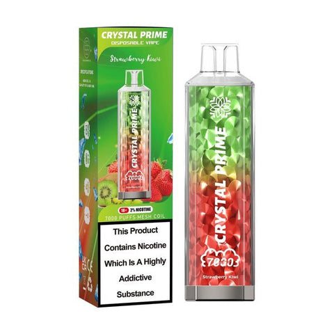 Crystal Prime 7000 Disposable Vape Pod Puff Device - Strawberry Kiwi -Vape Area UK