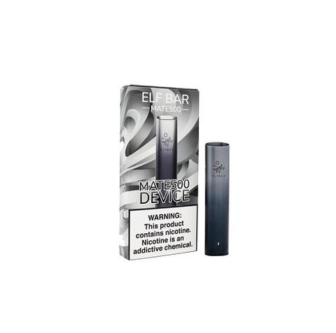 Elf Bar MATE 500 Puff Vape Pod Kit- 20MG - Black -Vape Area UK