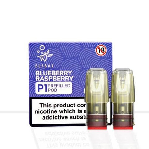 Elf Bar Mate P1 Replacement Pods- 20MG - Blueberry Raspberry -Vape Area UK