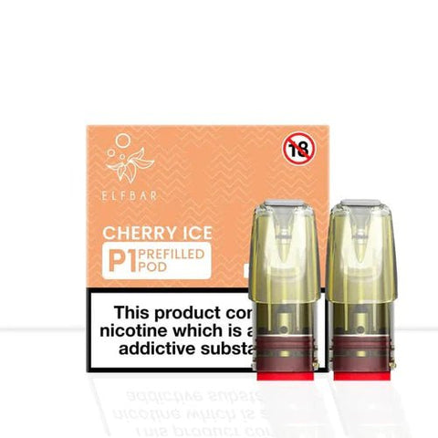 Elf Bar Mate P1 Replacement Pods- 20MG - Cherry Ice -Vape Area UK