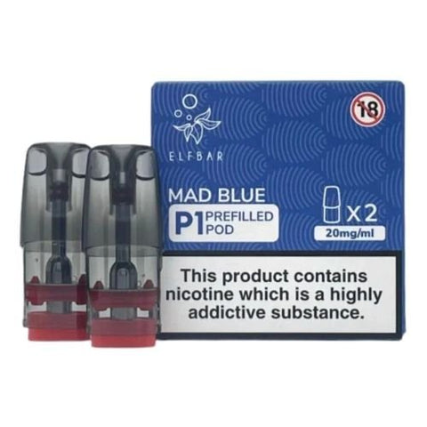 Elf Bar Mate P1 Replacement Pods- 20MG - Mad Blue -Vape Area UK