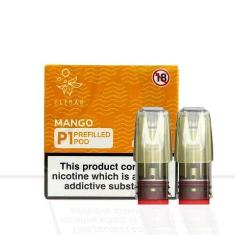 Elf Bar Mate P1 Replacement Pods- 20MG - Mango -Vape Area UK