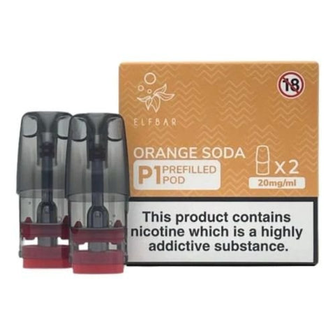 Elf Bar Mate P1 Replacement Pods- 20MG - Orange Soda -Vape Area UK