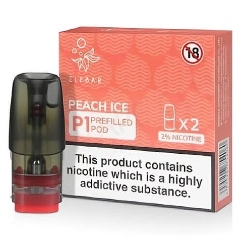 Elf Bar Mate P1 Replacement Pods- 20MG - Peach Ice -Vape Area UK