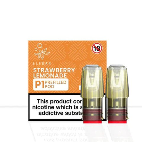 Elf Bar Mate P1 Replacement Pods- 20MG - Strawberry Lemonade -Vape Area UK