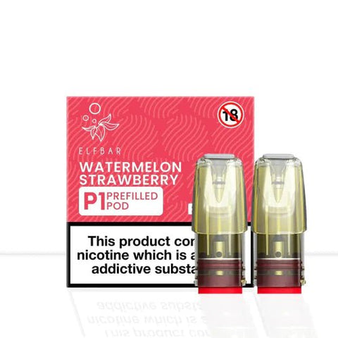 Elf Bar Mate P1 Replacement Pods- 20MG - Watermelon Strawberry -Vape Area UK