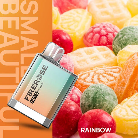 Elux Firerose Nova 600 Disposable Vape Puff Pod - Box of 10 - Rainbow -Vape Area UK