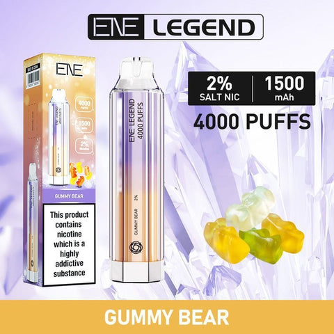ENE Crystal Legend 4000 Disposable Vape Box of 10 - Gummy Bear -Vape Area UK